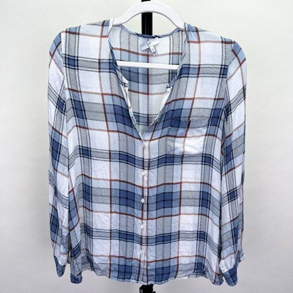 Joie Silk Plaid Button Down shirt - Picture 1 of 6